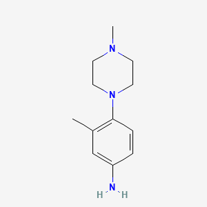 3-Methyl-4-(4-methylpiperazin-1-yl)aniline chemical structure (CAS 681004-50-2)