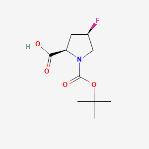 (2R,4R)-1-(tert-Butoxycarbonyl)-4-fluoropyrrolidine-2-carboxylic acid chemical structure (CAS 681128-51-8)