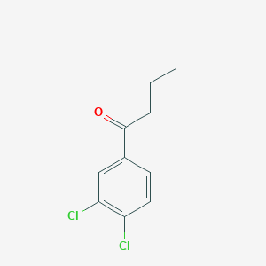 1-(3,4-Dichlorophenyl)pentan-1-one chemical structure (CAS 68120-72-9)
