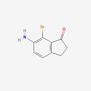 6-Amino-7-bromo-2,3-dihydro-1H-inden-1-one chemical structure (CAS 681246-49-1)