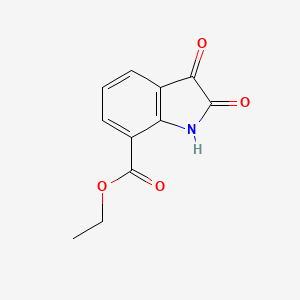 Ethyl 2,3-dioxoindoline-7-carboxylate chemical structure (CAS 681464-74-4)