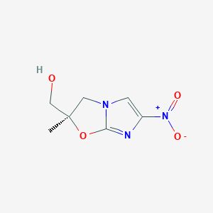 (R)-(2-Methyl-6-nitro-2,3-dihydroimidazo[2,1-b]oxazol-2-yl)methanol chemical structure (CAS 681491-16-7)