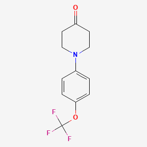1-(4-(Trifluoromethoxy)phenyl)piperidin-4-one chemical structure (CAS 681508-68-9)
