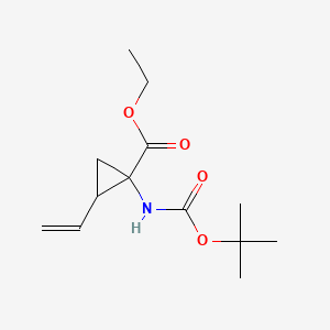 Ethyl 1-((tert-butoxycarbonyl)amino)-2-vinylcyclopropanecarboxylate chemical structure (CAS 681807-59-0)