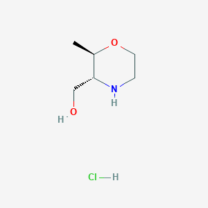 ((2R,3R)-2-Methylmorpholin-3-yl)methanol hydrochloride chemical structure (CAS 681851-40-1)