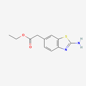 Ethyl 2-(2-aminobenzo[d]thiazol-6-yl)acetate chemical structure (CAS 68195-02-8)