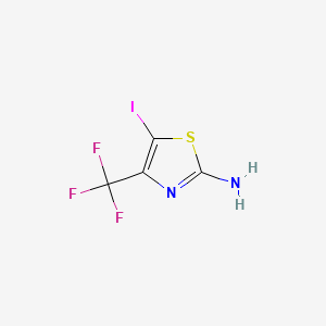 5-Iodo-4-(trifluoromethyl)thiazol-2-amine chemical structure (CAS 682342-65-0)