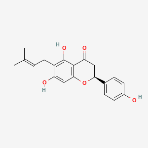 (S)-5,7-Dihydroxy-2-(4-hydroxyphenyl)-6-(3-methylbut-2-en-1-yl)chroman-4-one chemical structure (CAS 68236-13-5)