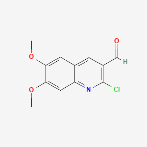 2-Chloro-6,7-dimethoxyquinoline-3-carbaldehyde chemical structure (CAS 68236-23-7)