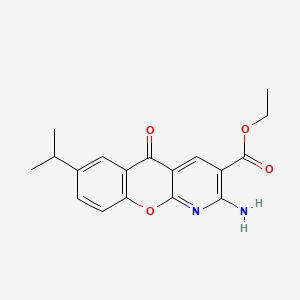 Ethyl 2-amino-7-isopropyl-5-oxo-5H-chromeno[2,3-b]pyridine-3-carboxylate chemical structure (CAS 68301-99-5)