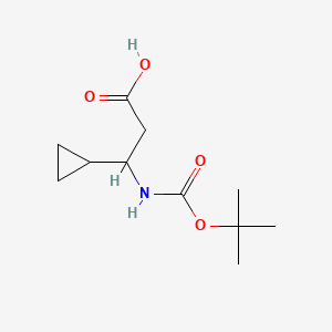 3-((tert-Butoxycarbonyl)amino)-3-cyclopropylpropanoic acid chemical structure (CAS 683218-80-6)