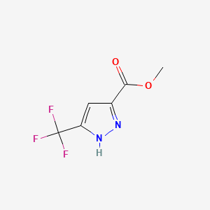 Methyl 5-(trifluoromethyl)pyrazole-3-carboxylate chemical structure (CAS 6833-82-5)