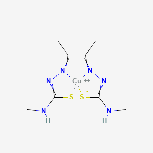 (SP-4-2)-[[2,2'-(1,2-Dimethyl-1,2-ethanediylidene)bis[N-methylhydrazinecarbothioamidato-κN2,κS]](2-)]-copper chemical structure (CAS 68341-09-3)