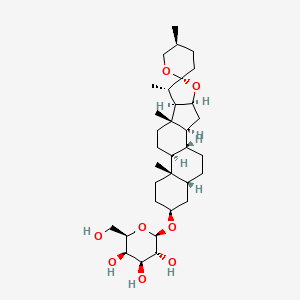 (2R,3R,4S,5R,6R)-2-(Hydroxymethyl)-6-(((2aR,4S,5'S,6aS,6bS,8aS,8bR,9S,10R,11aS,12aS,12bR)-5',6a,8a,9-tetramethyldocosahydrospiro[naphtho[2',1':4,5]indeno[2,1-b]furan-10,2'-pyran]-4-yl)oxy)tetrahydro-2H-pyran-3,4,5-triol chemical structure (CAS 68422-00-4)