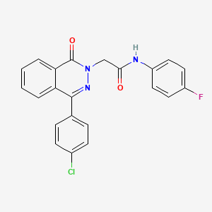 2-(4-(4-Chlorophenyl)-1-oxophthalazin-2(1H)-yl)-N-(4-fluorophenyl)acetamide chemical structure (CAS 684234-60-4)
