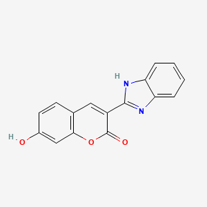 3-(1H-Benzo[d]imidazol-2-yl)-7-hydroxy-2H-chromen-2-one chemical structure (CAS 68482-66-6)