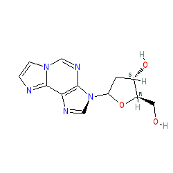 (2R,3S,5R)-2-(Hydroxymethyl)-5-(3H-imidazo[2,1-i]purin-3-yl)tetrahydrofuran-3-ol chemical structure (CAS 68498-25-9)