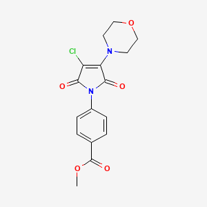 Methyl 4-(3-chloro-4-morpholino-2,5-dioxo-2,5-dihydro-1H-pyrrol-1-yl)benzoate chemical structure (CAS 685135-21-1)