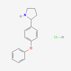 2-(4-Phenoxyphenyl)pyrrolidine hydrochloride chemical structure (CAS 68548-74-3)