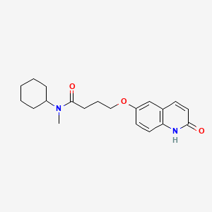 N-Cyclohexyl-N-methyl-4-((2-oxo-1,2-dihydroquinolin-6-yl)oxy)butanamide chemical structure (CAS 68550-75-4)