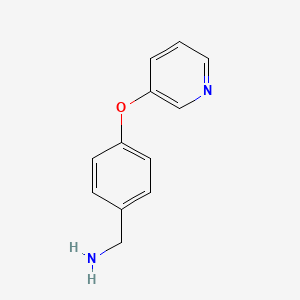 (4-(Pyridin-3-yloxy)phenyl)methanamine chemical structure (CAS 685533-76-0)