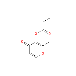 2-Methyl-4-oxo-4H-pyran-3-yl propionate chemical structure (CAS 68555-63-5)
