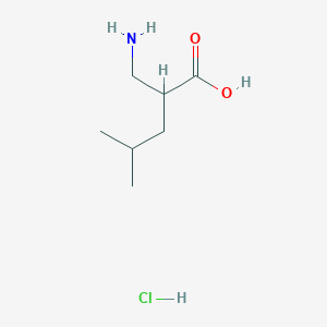 2-(Aminomethyl)-4-methylpentanoic acid hydrochloride chemical structure (CAS 685898-39-9)
