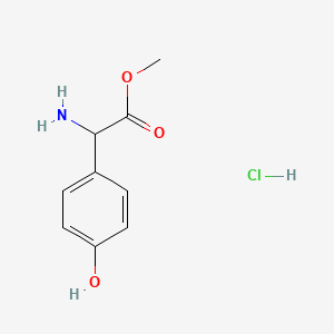 Methyl 2-amino-2-(4-hydroxyphenyl)acetate hydrochloride chemical structure (CAS 68697-60-9)