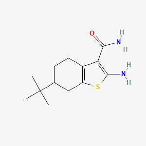 2-Amino-6-(tert-butyl)-4,5,6,7-tetrahydrobenzo[b]thiophene-3-carboxamide chemical structure (CAS 68746-25-8)