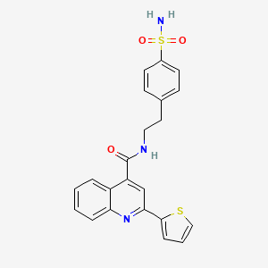 N-(4-Sulfamoylphenethyl)-2-(thiophen-2-yl)quinoline-4-carboxamide chemical structure (CAS 687576-28-9)