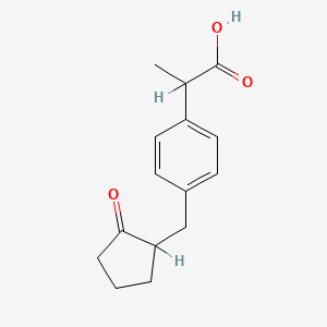 2-(4-((2-Oxocyclopentyl)methyl)phenyl)propanoic acid chemical structure (CAS 68767-14-6)