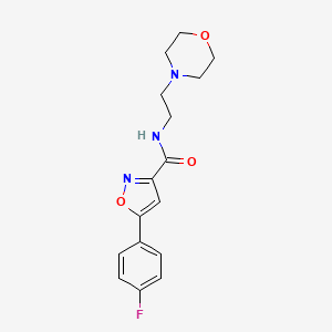 5-(4-Fluorophenyl)-N-(2-morpholinoethyl)isoxazole-3-carboxamide chemical structure (CAS 688050-36-4)