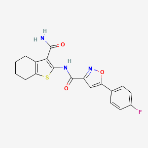 N-(3-Carbamoyl-4,5,6,7-tetrahydrobenzo[b]thiophen-2-yl)-5-(4-fluorophenyl)isoxazole-3-carboxamide chemical structure (CAS 688050-42-2)