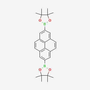 2,7-Bis(4,4,5,5-tetramethyl-1,3,2-dioxaborolan-2-yl)pyrene chemical structure (CAS 688756-58-3)