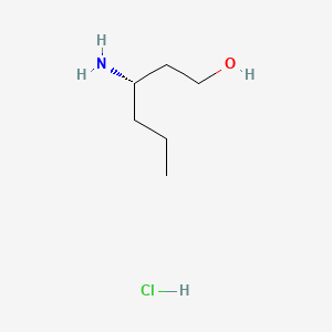 (S)-3-Aminohexan-1-ol hydrochloride chemical structure (CAS 68889-62-3)