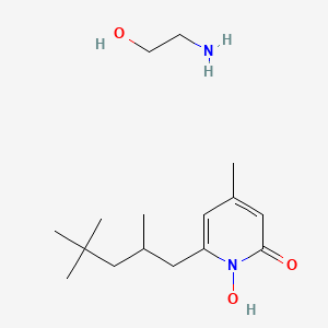 1-Hydroxy-4-methyl-6-(2,4,4-trimethylpentyl)pyridin-2(1H)-one 2-aminoethanol salt chemical structure (CAS 68890-66-4)