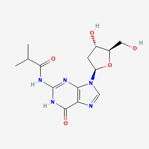 N-(9-((2R,4S,5R)-4-Hydroxy-5-(hydroxymethyl)tetrahydrofuran-2-yl)-6-oxo-6,9-dihydro-1H-purin-2-yl)isobutyramide chemical structure (CAS 68892-42-2)