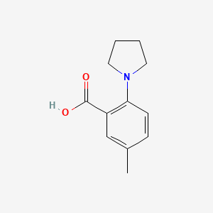 5-Methyl-2-(pyrrolidin-1-yl)benzoic acid chemical structure (CAS 689142-42-5)