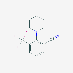 2-(Piperidin-1-yl)-3-(trifluoromethyl)benzonitrile chemical structure (CAS 689142-72-1)