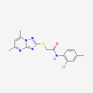 N-(2-Chloro-4-methylphenyl)-2-((5,7-dimethyl-[1,2,4]triazolo[1,5-a]pyrimidin-2-yl)thio)acetamide chemical structure (CAS 689273-45-8)
