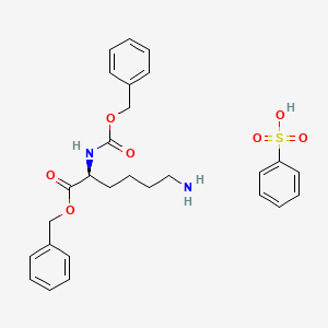(S)-Benzyl 6-amino-2-(((benzyloxy)carbonyl)amino)hexanoate benzenesulfonate chemical structure (CAS 68973-36-4)
