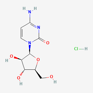 4-Amino-1-((2S,3R,4R,5S)-3,4-dihydroxy-5-(hydroxymethyl)tetrahydrofuran-2-yl)pyrimidin-2(1H)-one hydrochloride chemical structure (CAS 69-74-9)