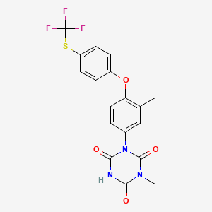 1-Methyl-3-(3-methyl-4-(4-((trifluoromethyl)thio)phenoxy)phenyl)-1,3,5-triazinane-2,4,6-trione chemical structure (CAS 69004-03-1)