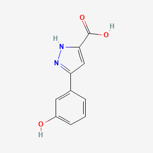 5-(3-Hydroxyphenyl)-1H-pyrazole-3-carboxylic acid chemical structure (CAS 690631-98-2)