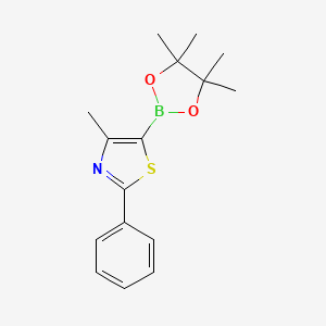 4-Methyl-2-phenyl-5-(4,4,5,5-tetramethyl-1,3,2-dioxaborolan-2-yl)thiazole chemical structure (CAS 690632-24-7)