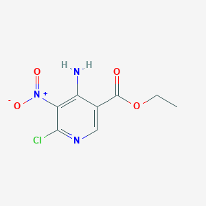 Ethyl 4-amino-6-chloro-5-nitronicotinate chemical structure (CAS 690635-35-9)