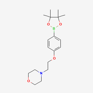 4-(2-(4-(4,4,5,5-Tetramethyl-1,3,2-dioxaborolan-2-yl)phenoxy)ethyl)morpholine chemical structure (CAS 690636-28-3)