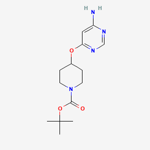 tert-Butyl 4-((6-aminopyrimidin-4-yl)oxy)piperidine-1-carboxylate chemical structure (CAS 691400-74-5)