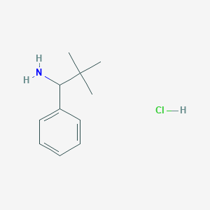 2,2-Dimethyl-1-phenylpropan-1-amine hydrochloride chemical structure (CAS 69187-60-6)