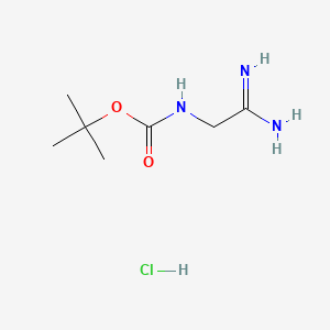 tert-Butyl (2-amino-2-iminoethyl)carbamate hydrochloride chemical structure (CAS 691898-38-1)